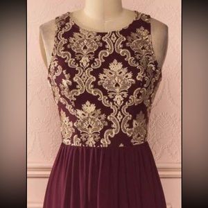 Gold and Burgundy Lulus Dress